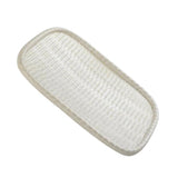 Maxbell Rattan Serving Tray Fruit Dessert Cake Platter Tea Coffee Pan White - Aladdin Shoppers