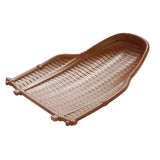 Maxbell Rattan Wicker Basket Hand Knitting Box Woven Container Vintage Brown 20cm