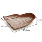 Maxbell Rattan Wicker Basket Hand Knitting Box Woven Container Vintage Brown 20cm - Aladdin Shoppers
