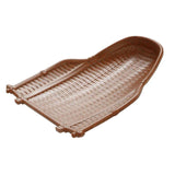 Maxbell Rattan Wicker Basket Hand Knitting Box Woven Container Vintage Brown 24cm