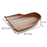 Maxbell Rattan Wicker Basket Hand Knitting Box Woven Container Vintage Brown 24cm - Aladdin Shoppers
