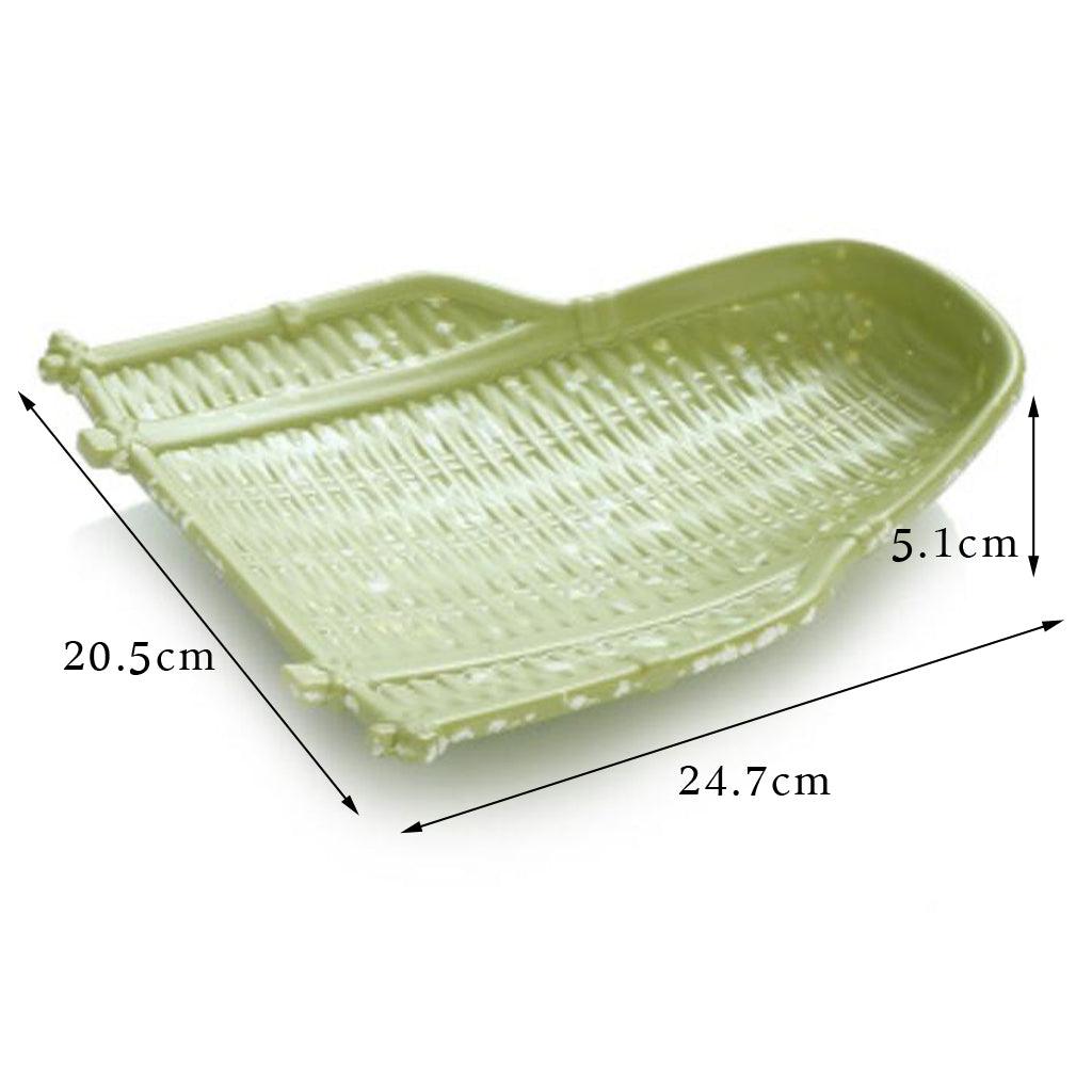 Maxbell Rattan Wicker Basket Hand Knitting Box Woven Container Vintage Green 24cm - Aladdin Shoppers