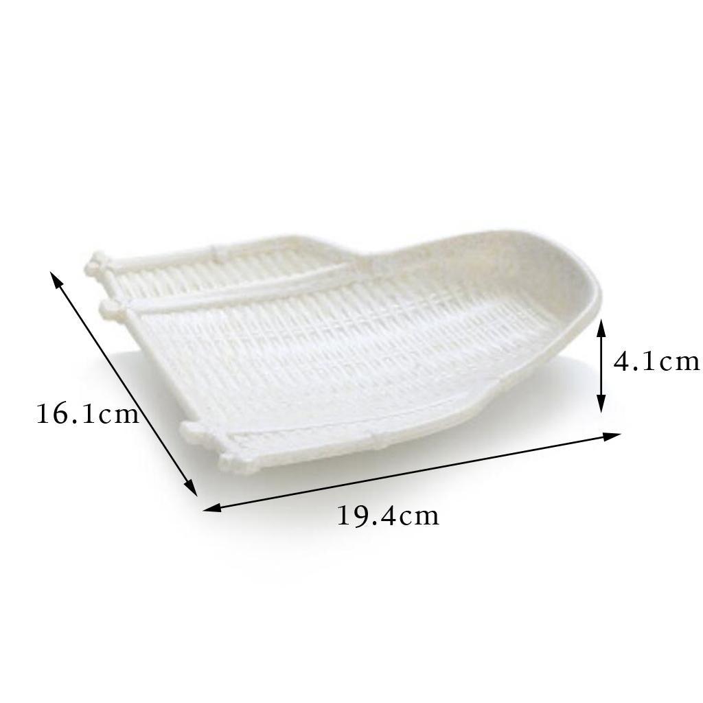Maxbell Rattan Wicker Basket Hand Knitting Box Woven Container Vintage White 20cm - Aladdin Shoppers