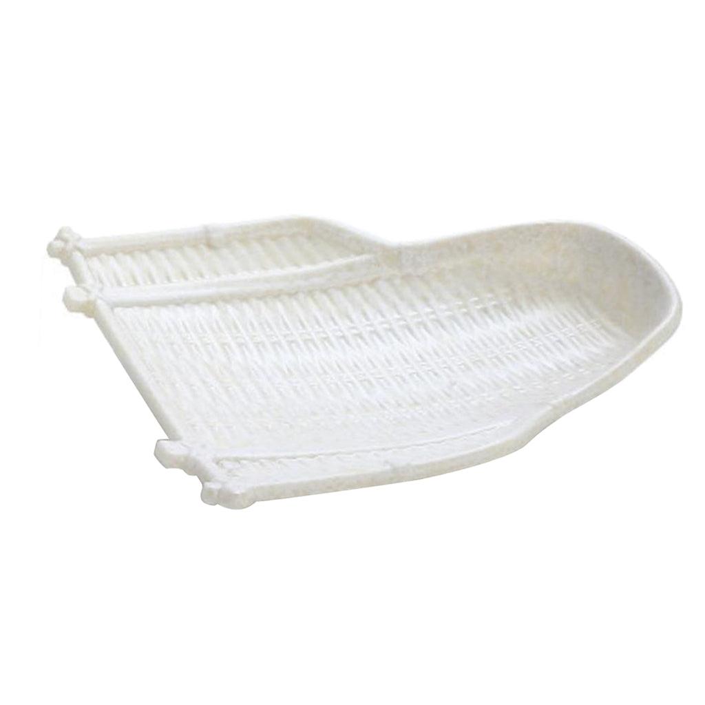 Maxbell Rattan Wicker Basket Hand Knitting Box Woven Container Vintage White 24cm - Aladdin Shoppers