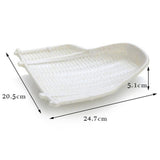 Maxbell Rattan Wicker Basket Hand Knitting Box Woven Container Vintage White 24cm - Aladdin Shoppers