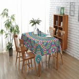 Maxbell Rectangle Digital Printed Decor Tablecloth Bohemia Round Blue - Aladdin Shoppers