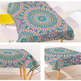 Maxbell Rectangle Digital Printed Decor Tablecloth Bohemia Round Blue - Aladdin Shoppers