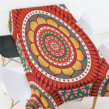 Maxbell Rectangle Digital Printed Decor Tablecloth Bohemia Round Red - Aladdin Shoppers