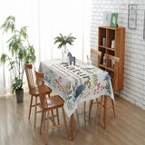 Maxbell Rectangle Digital Printed Decor Tablecloth Hand-painted Flowers and Birds - Aladdin Shoppers