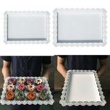 Maxbell Rectangular Serving Plate Cupcake Cake Dish Tray Kitchen Platter 36X26cm - Aladdin Shoppers