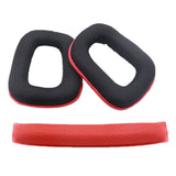 Maxbell Replacement Ear Pads Cushions + Headband Pad For Logitech G430 G930 red - Aladdin Shoppers