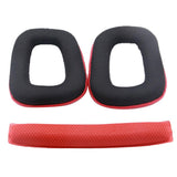 Maxbell Replacement Ear Pads Cushions + Headband Pad For Logitech G430 G930 red - Aladdin Shoppers