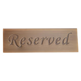 Maxbell Reserved Signs for Hotel Restaurant Bar Club - Stainless Steel - Aladdin Shoppers