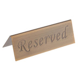 Maxbell Reserved Signs for Hotel Restaurant Bar Club - Stainless Steel - Aladdin Shoppers