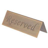 Maxbell Reserved Signs for Hotel Restaurant Bar Club - Stainless Steel - Aladdin Shoppers