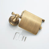 Maxbell Retro Brass Wall Mounted Toilet Roll Paper Holder With Cover Paper Storage Rack with Concealed Screws - Aladdin Shoppers