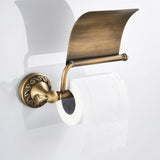 Maxbell Retro Brass Wall Mounted Toilet Roll Paper Holder With Cover Paper Storage Rack with Concealed Screws - Aladdin Shoppers