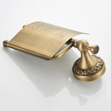 Maxbell Retro Brass Wall Mounted Toilet Roll Paper Holder With Cover Paper Storage Rack with Concealed Screws - Aladdin Shoppers