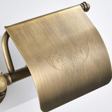 Maxbell Retro Brass Wall Mounted Toilet Roll Paper Holder With Cover Paper Storage Rack with Concealed Screws - Aladdin Shoppers