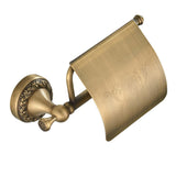 Maxbell Retro Brass Wall Mounted Toilet Roll Paper Holder With Cover Paper Storage Rack with Concealed Screws - Aladdin Shoppers