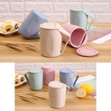 Maxbell Retro Eco-friendly Wheat Straw Cup Cute Mouthwash Rinsing Mug W Cover Beige - Aladdin Shoppers