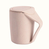 Maxbell Retro Eco-friendly Wheat Straw Cup Cute Mouthwash Rinsing Mug W Cover Beige - Aladdin Shoppers