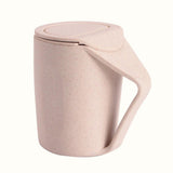 Maxbell Retro Eco-friendly Wheat Straw Cup Cute Mouthwash Rinsing Mug W Cover Beige - Aladdin Shoppers