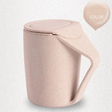 Maxbell Retro Eco-friendly Wheat Straw Cup Cute Mouthwash Rinsing Mug W Cover Beige - Aladdin Shoppers