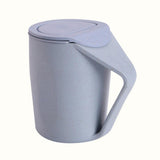 Maxbell Retro Eco-friendly Wheat Straw Cup Cute Mouthwash Rinsing Mug W Cover Blue - Aladdin Shoppers