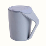 Maxbell Retro Eco-friendly Wheat Straw Cup Cute Mouthwash Rinsing Mug W Cover Blue - Aladdin Shoppers