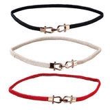 Maxbell Retro Fold Elastic Waist Belt Stretchy Cinch Belt PU Leather Waistband Black - Aladdin Shoppers