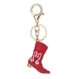 Maxbell Rhinestone Key Chain Car Key Ring Accessory Crystal Bag Decor Keyring Red Boot - Aladdin Shoppers