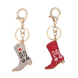 Maxbell Rhinestone Key Chain Car Key Ring Accessory Crystal Bag Decor Keyring Red Boot - Aladdin Shoppers