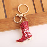 Maxbell Rhinestone Key Chain Car Key Ring Accessory Crystal Bag Decor Keyring Red Boot - Aladdin Shoppers