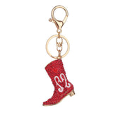 Maxbell Rhinestone Key Chain Car Key Ring Accessory Crystal Bag Decor Keyring Red Boot - Aladdin Shoppers