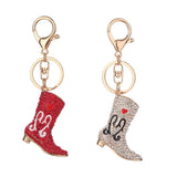 Maxbell Rhinestone Key Chain Car Key Ring Accessory Crystal Bag Decor Keyring Red Boot - Aladdin Shoppers
