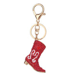 Maxbell Rhinestone Key Chain Car Key Ring Accessory Crystal Bag Decor Keyring Red Boot - Aladdin Shoppers