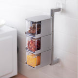 Maxbell Rotatable Hanging Spice Rack Set Wall-mounted Revolving Spice Rack 3-Gray - Aladdin Shoppers