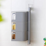 Maxbell Rotatable Hanging Spice Rack Set Wall-mounted Revolving Spice Rack 3-Gray - Aladdin Shoppers