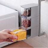 Maxbell Rotatable Hanging Spice Rack Set Wall-mounted Revolving Spice Rack 3-Gray - Aladdin Shoppers