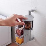 Maxbell Rotatable Hanging Spice Rack Set Wall-mounted Revolving Spice Rack 3-Gray - Aladdin Shoppers
