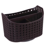 Maxbell Rotatable Plastic Desktop Organizer Desk Storage Container Dark Coffee - Aladdin Shoppers