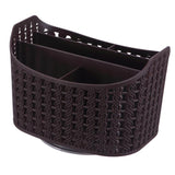 Maxbell Rotatable Plastic Desktop Organizer Desk Storage Container Dark Coffee - Aladdin Shoppers