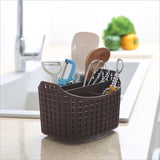 Maxbell Rotatable Plastic Desktop Organizer Desk Storage Container Dark Coffee - Aladdin Shoppers