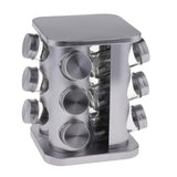 Maxbell Rotatable Salt Pepper Shaker Stainless Steel Condiment Dispenser Silver - Aladdin Shoppers