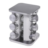 Maxbell Rotatable Salt Pepper Shaker Stainless Steel Condiment Dispenser Silver - Aladdin Shoppers