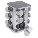 Maxbell Rotatable Salt Pepper Shaker Stainless Steel Condiment Dispenser Silver - Aladdin Shoppers