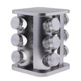 Maxbell Rotatable Salt Pepper Shaker Stainless Steel Condiment Dispenser Silver - Aladdin Shoppers