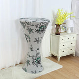 Maxbell Round Base Cocktail Cover Wedding Event Dry Bar Table Cloth Flower White - Aladdin Shoppers