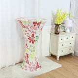 Maxbell Round Base Cocktail Cover Wedding Event Dry Bar Table Cloth Leaves 1 - Aladdin Shoppers